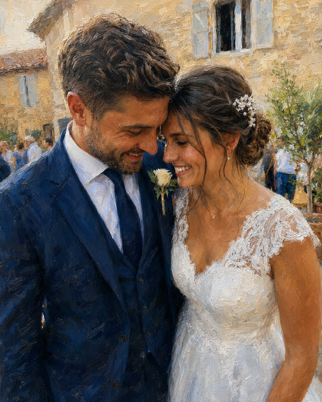 Portrait of newly wed couple